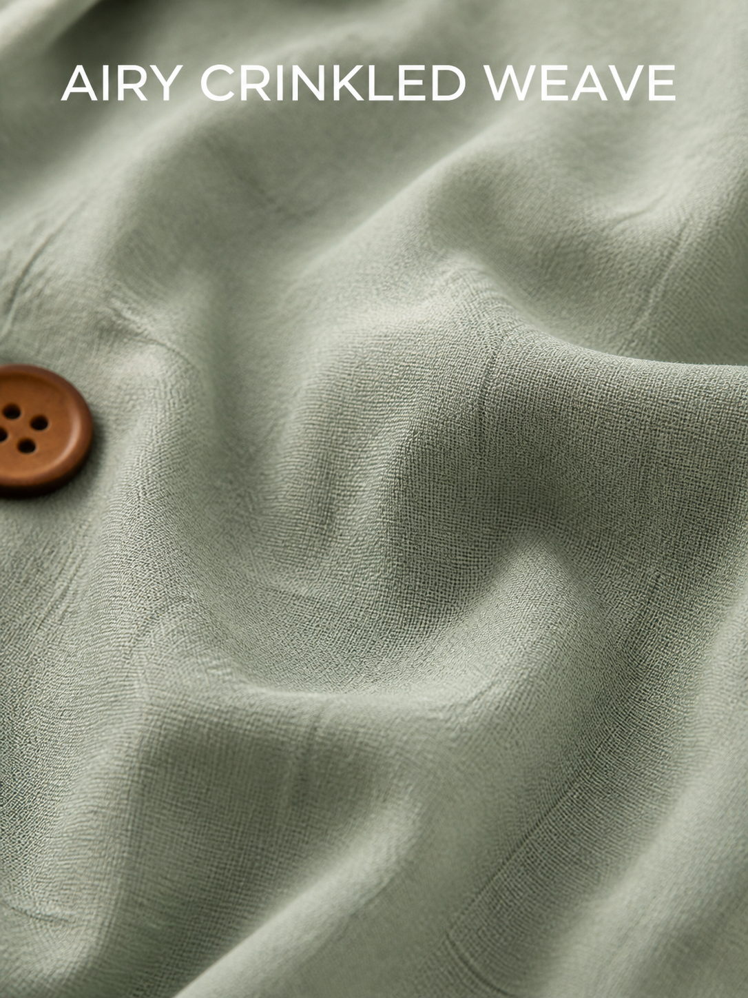 Airy viscose-linen crinkled woven texture close-up