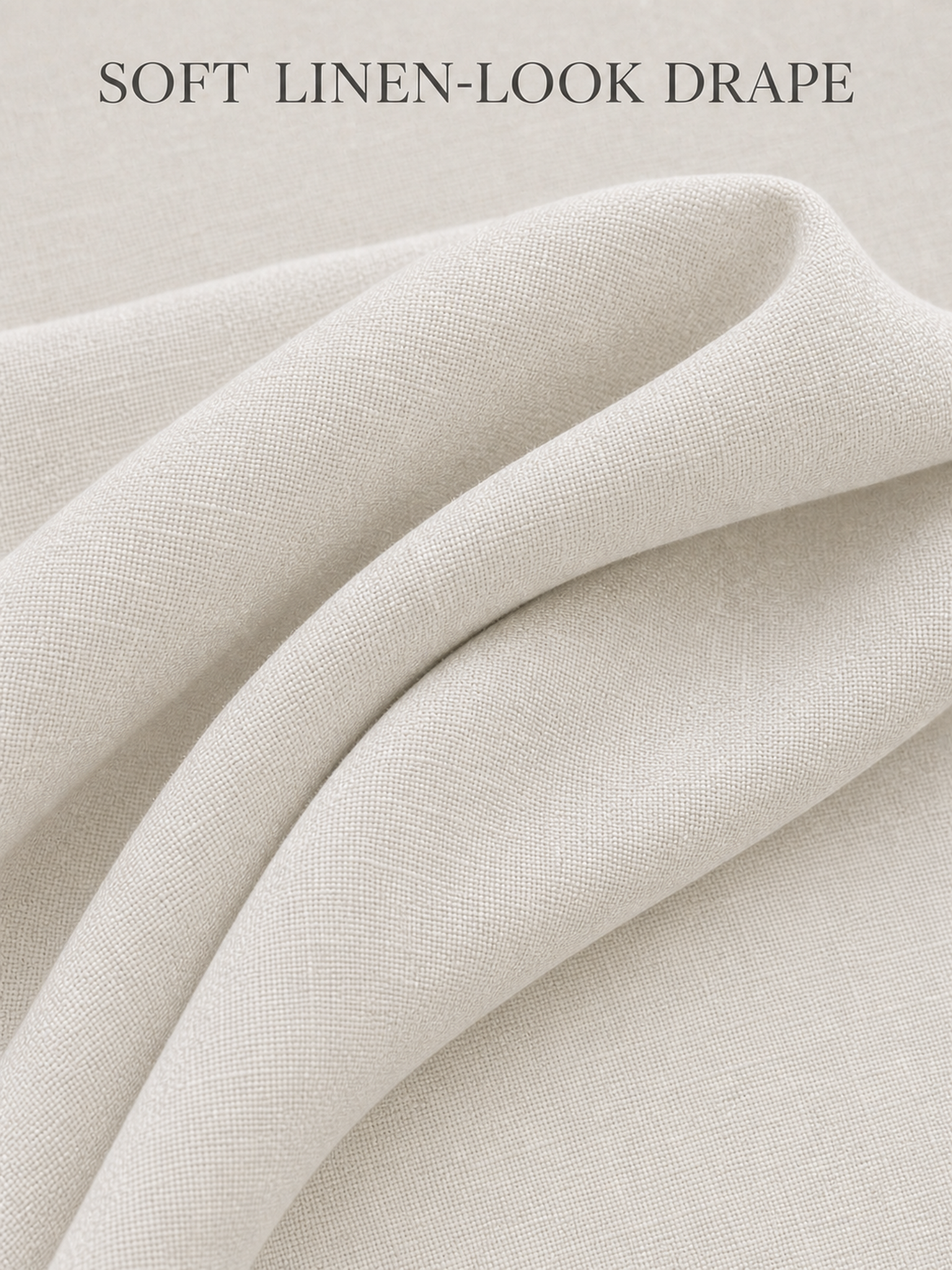 Opaque soft linen-look drape and fine texture
