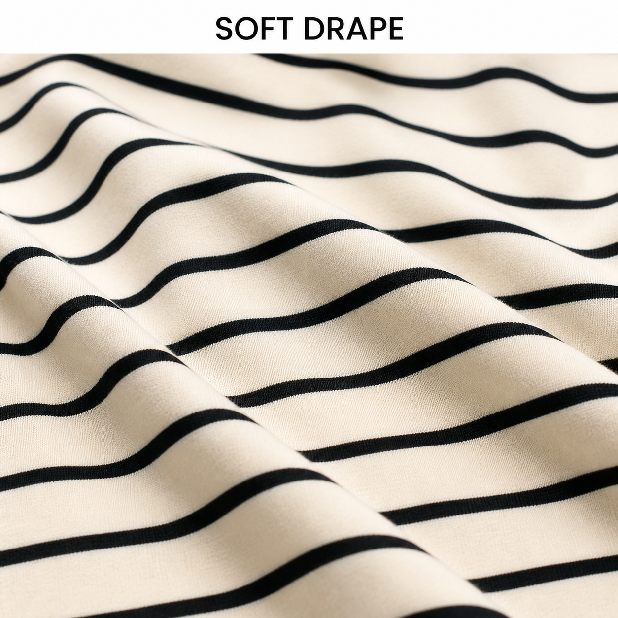 Soft striped fabric surface and natural drape detail