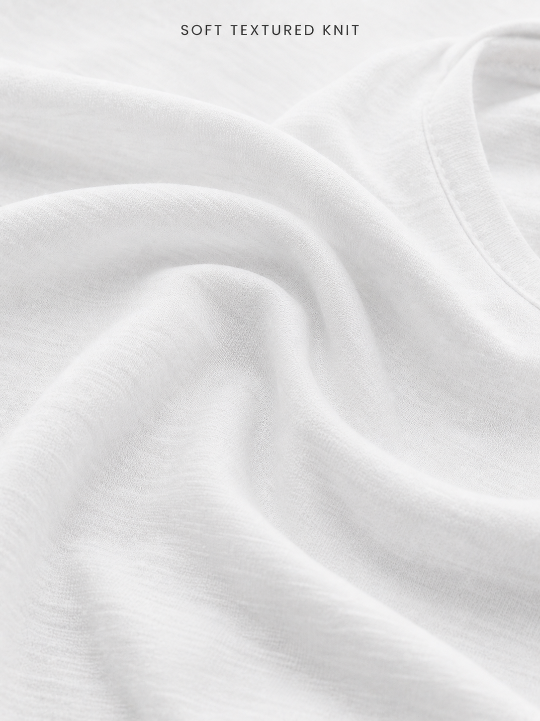 Soft white fine textured knit fabric detail