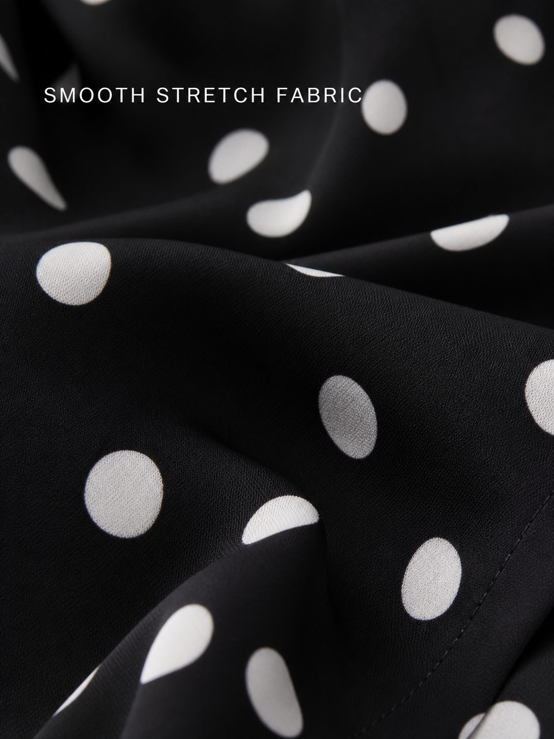 Smooth stretch polka dot fabric texture close-up