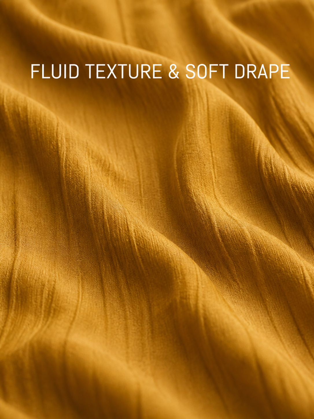 Fluid crinkled woven texture and soft drape detail