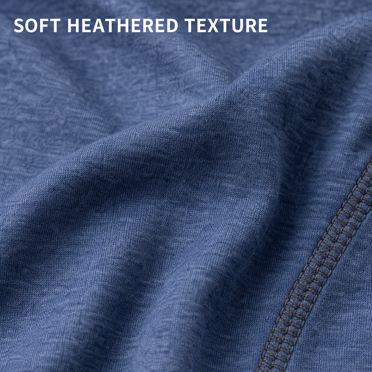 Fine heathered knit texture and natural drape detail