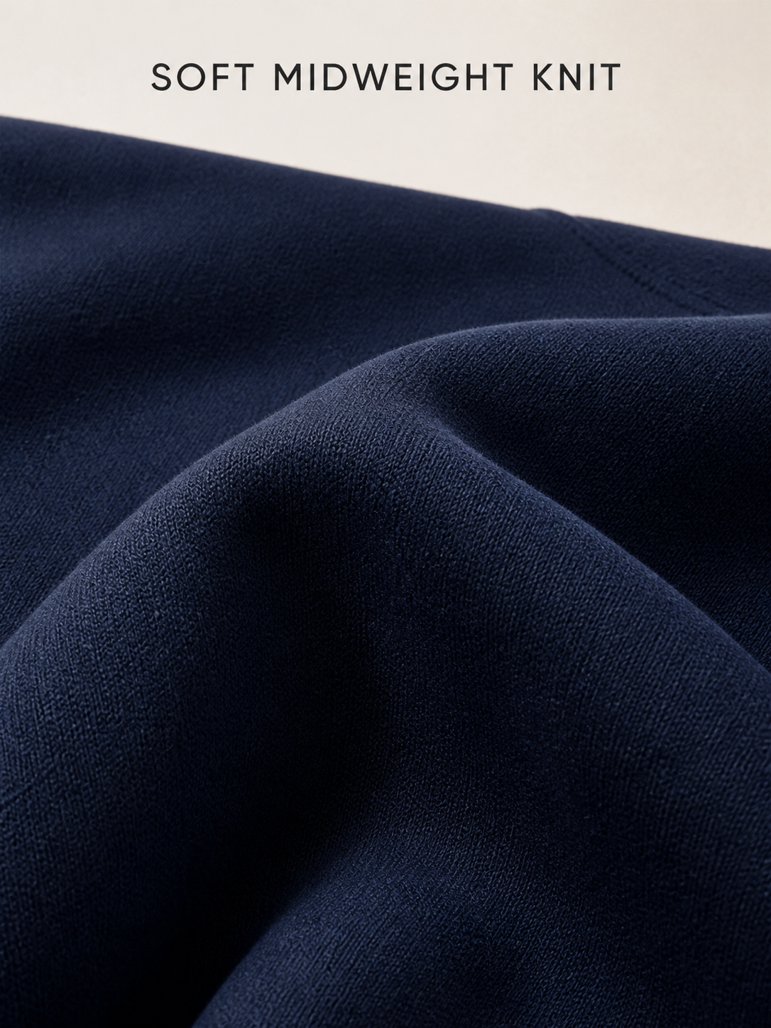 Soft midweight matte sweatshirt knit texture