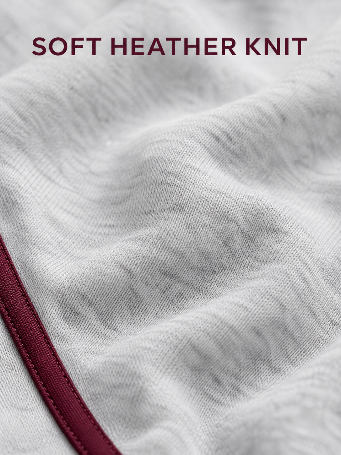 Soft light heather knit texture close-up