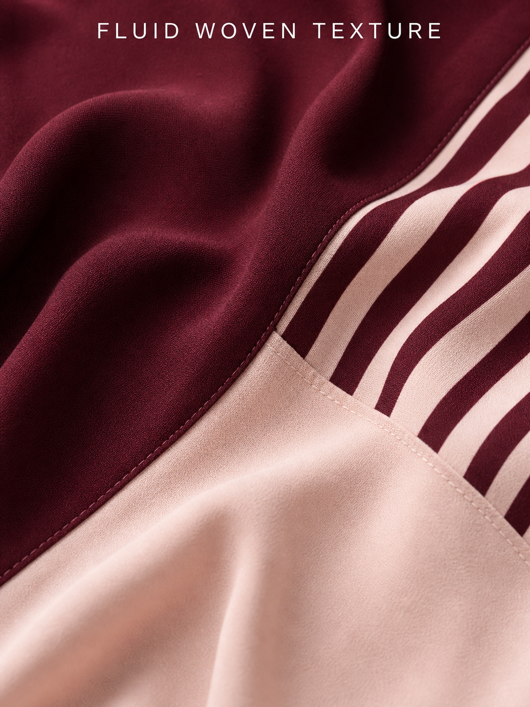 Fluid matte woven colorblock fabric texture