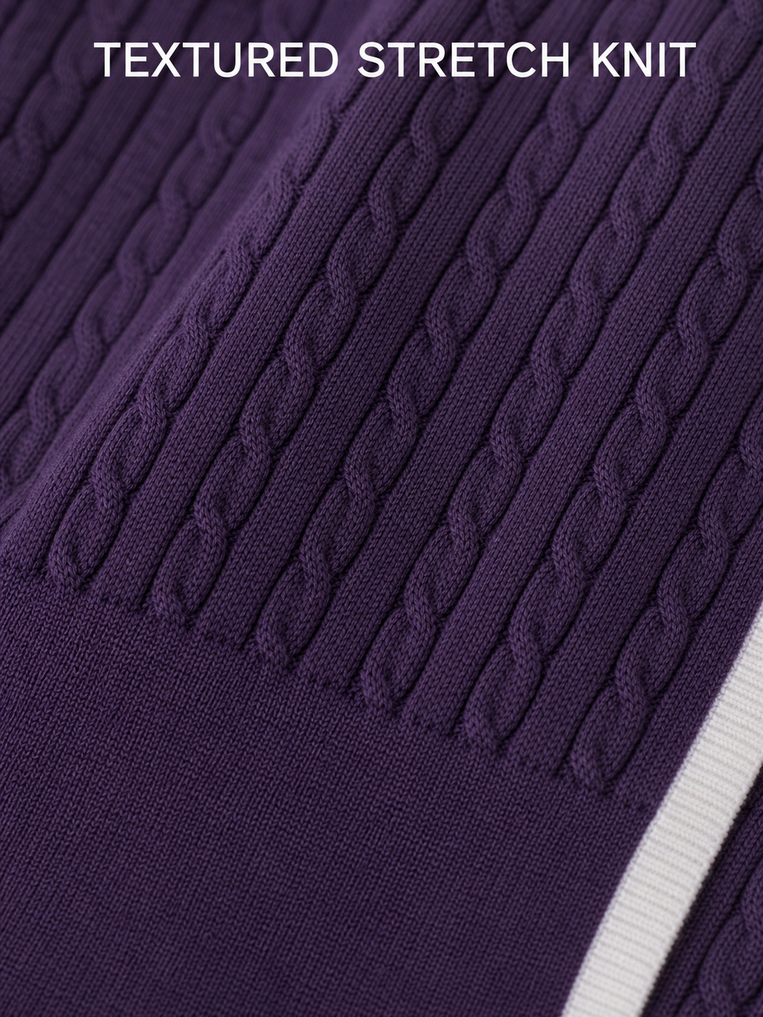 Fine cable-rib knit texture detail