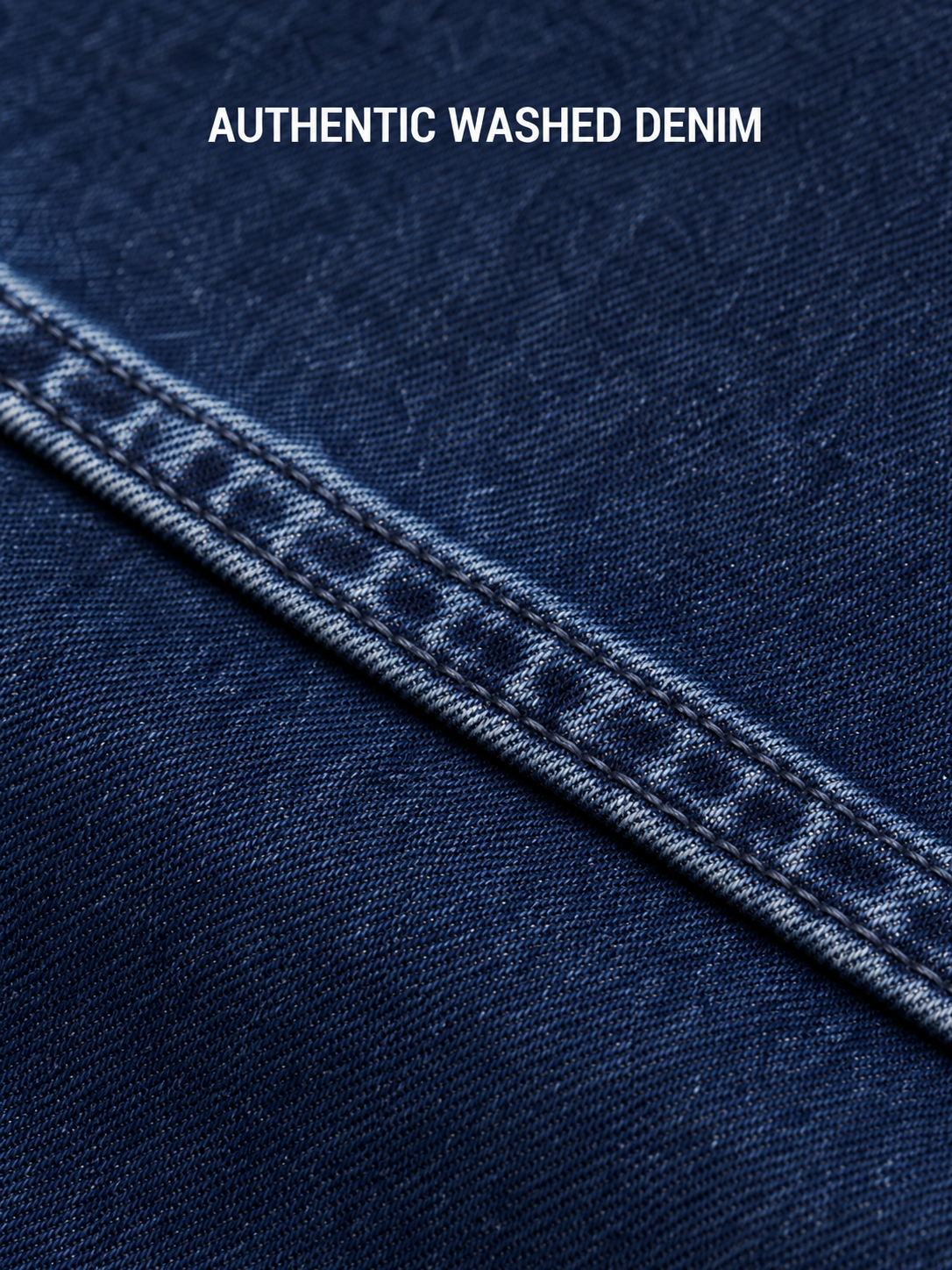 Authentic washed denim fabric texture detail