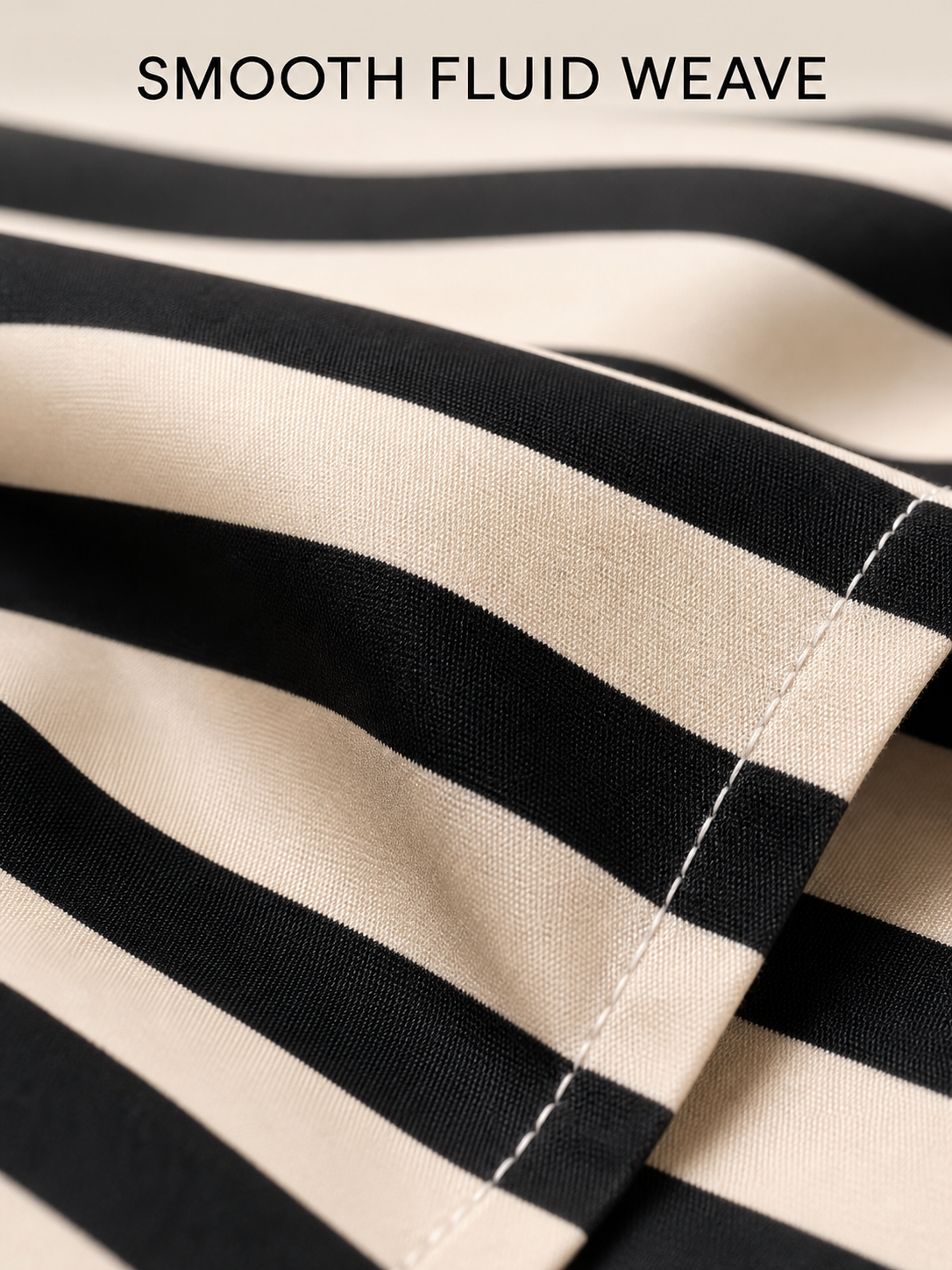 Smooth fluid striped polyester weave texture