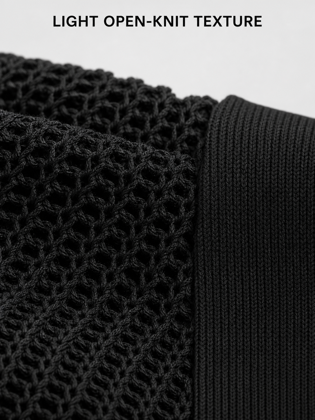 Light acrylic open-knit texture close-up