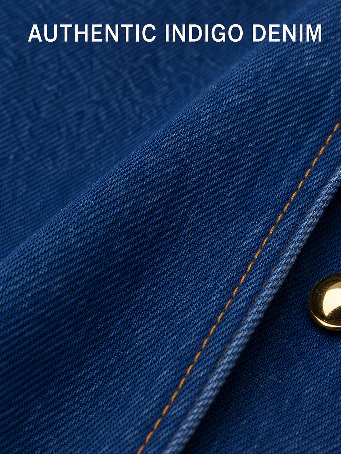 Authentic indigo cotton denim twill texture detail