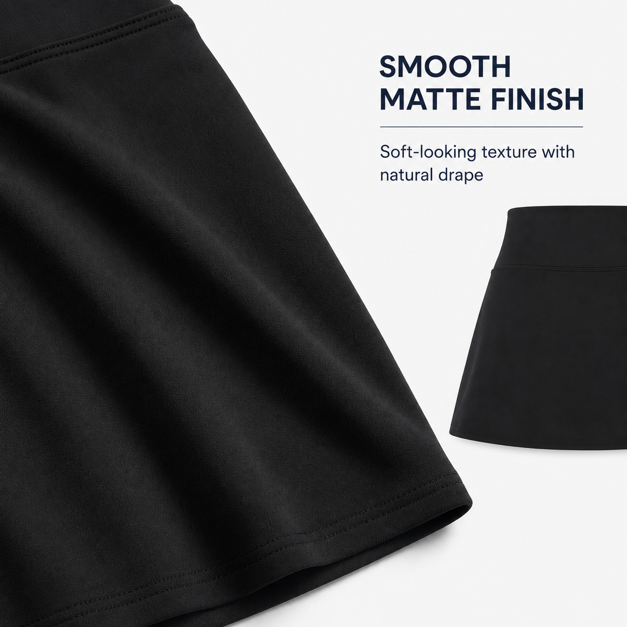 Smooth matte stretch fabric texture detail