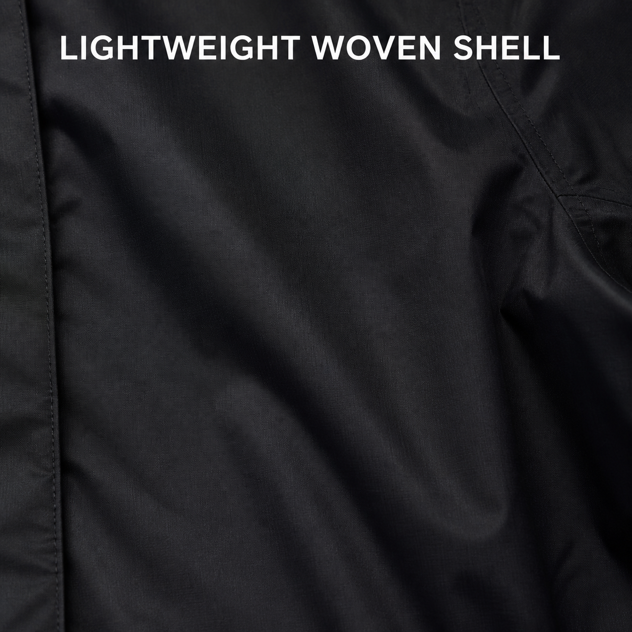 Lightweight woven shell fabric detail