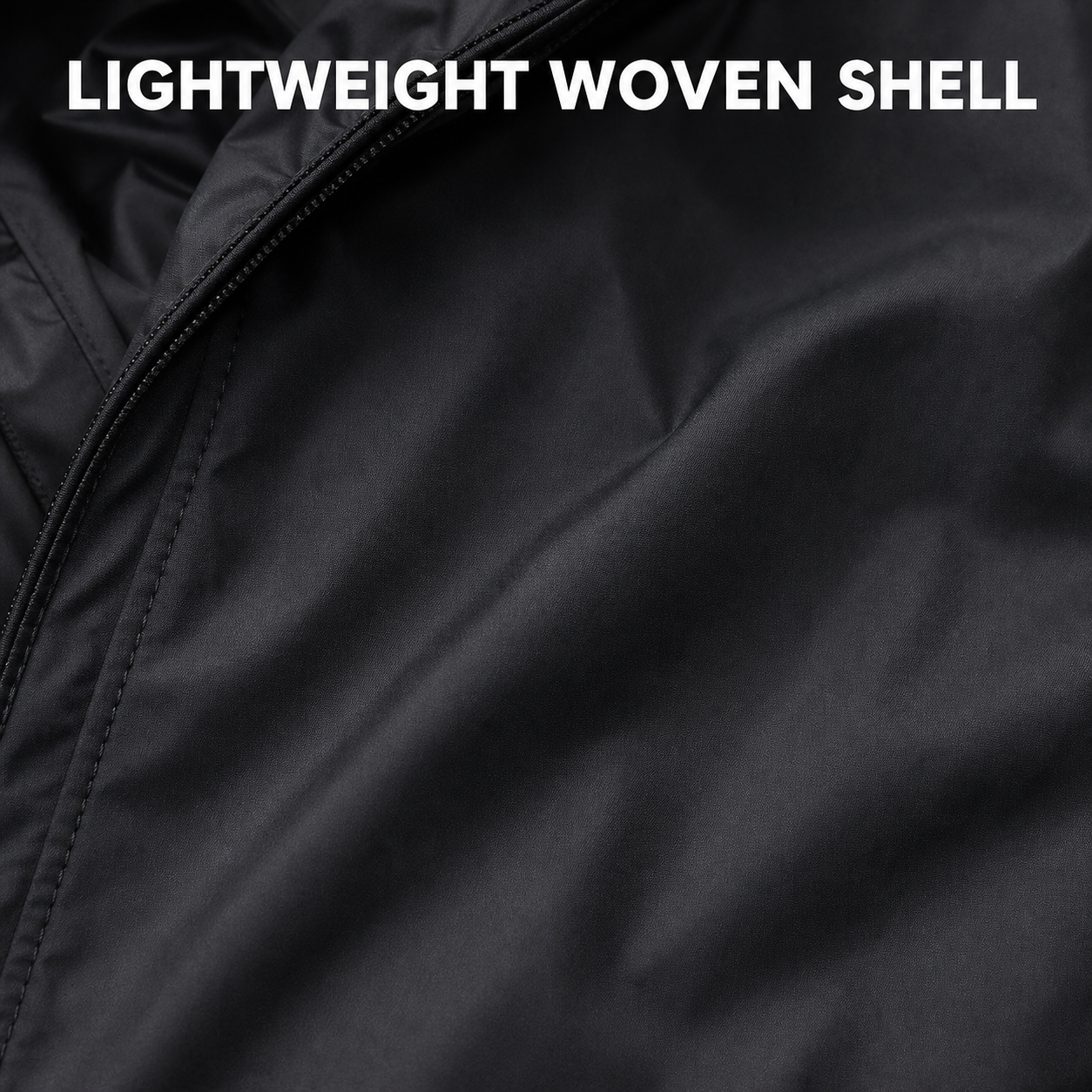 Lightweight woven shell fabric detail
