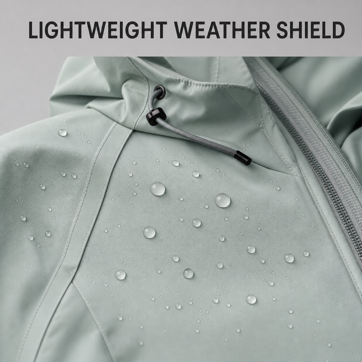Smooth matte lightweight weather-resistant shell detail