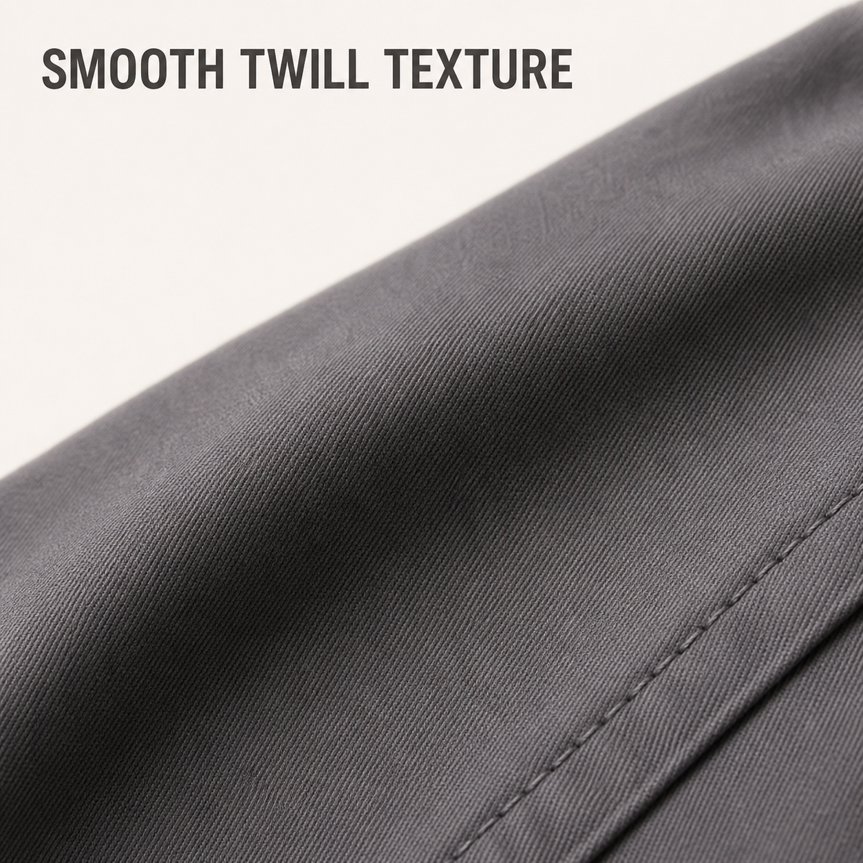 Smooth charcoal woven twill texture