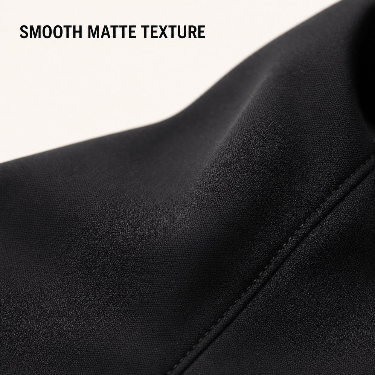 Smooth matte fine-grain outer fabric detail