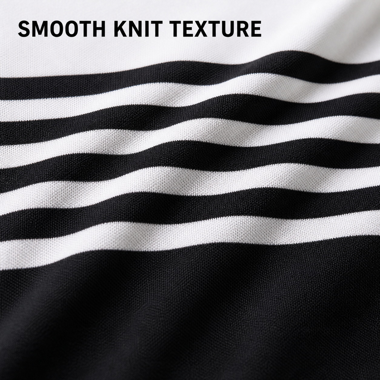 Black and white smooth knit stripe texture