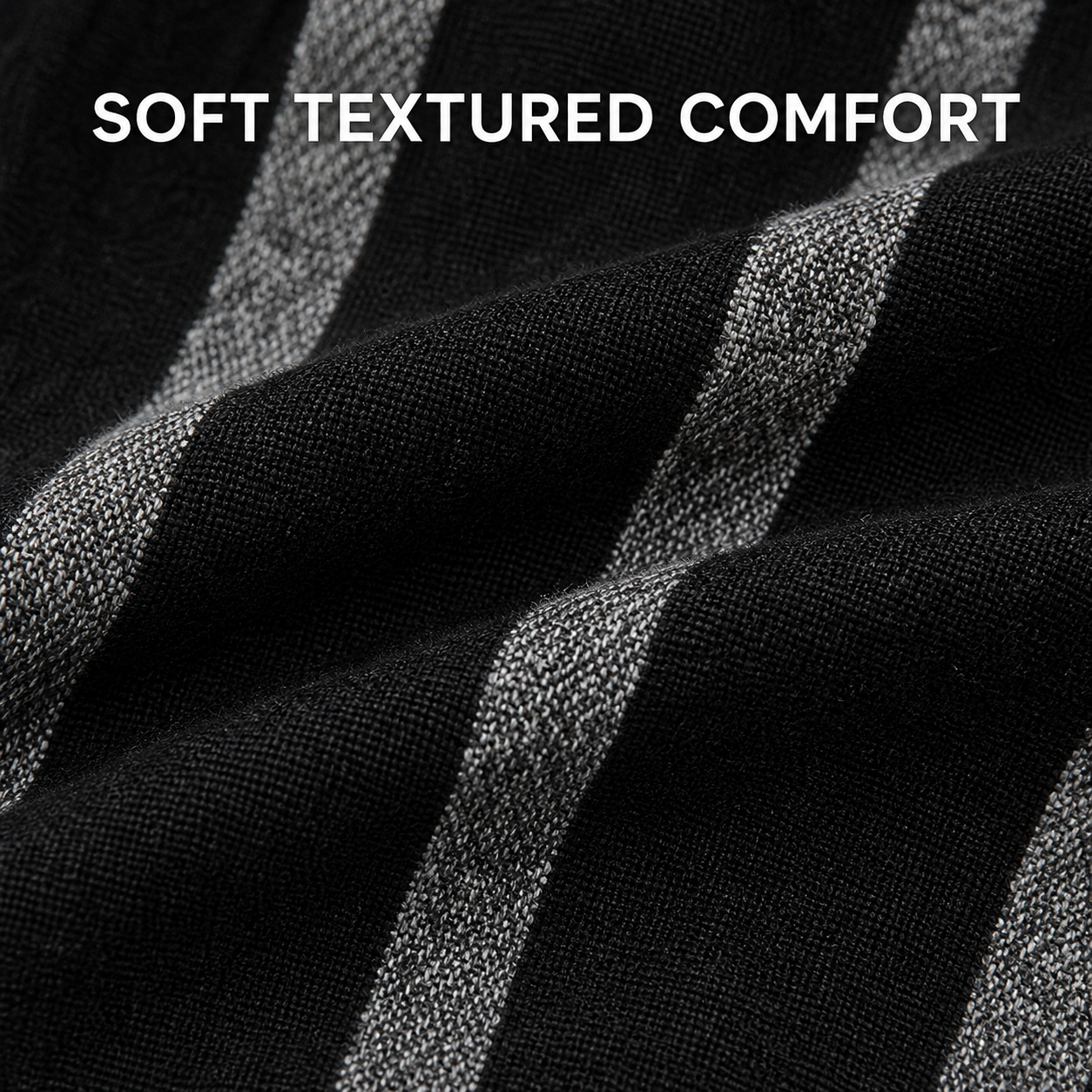 Soft textured striped woven fabric detail