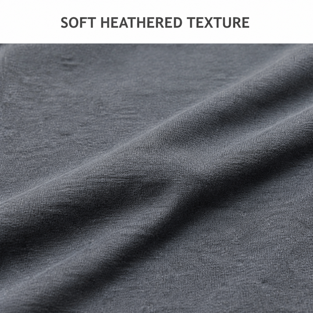 Charcoal heather cotton polyester stretch jersey texture