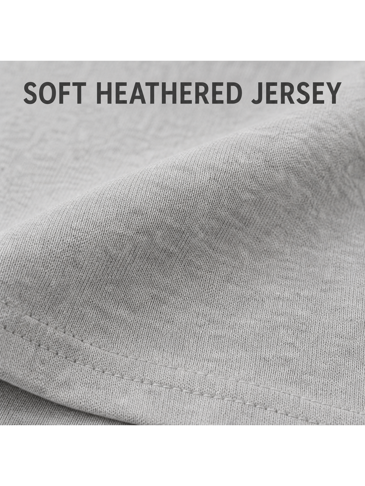 Soft heathered jersey fabric texture detail