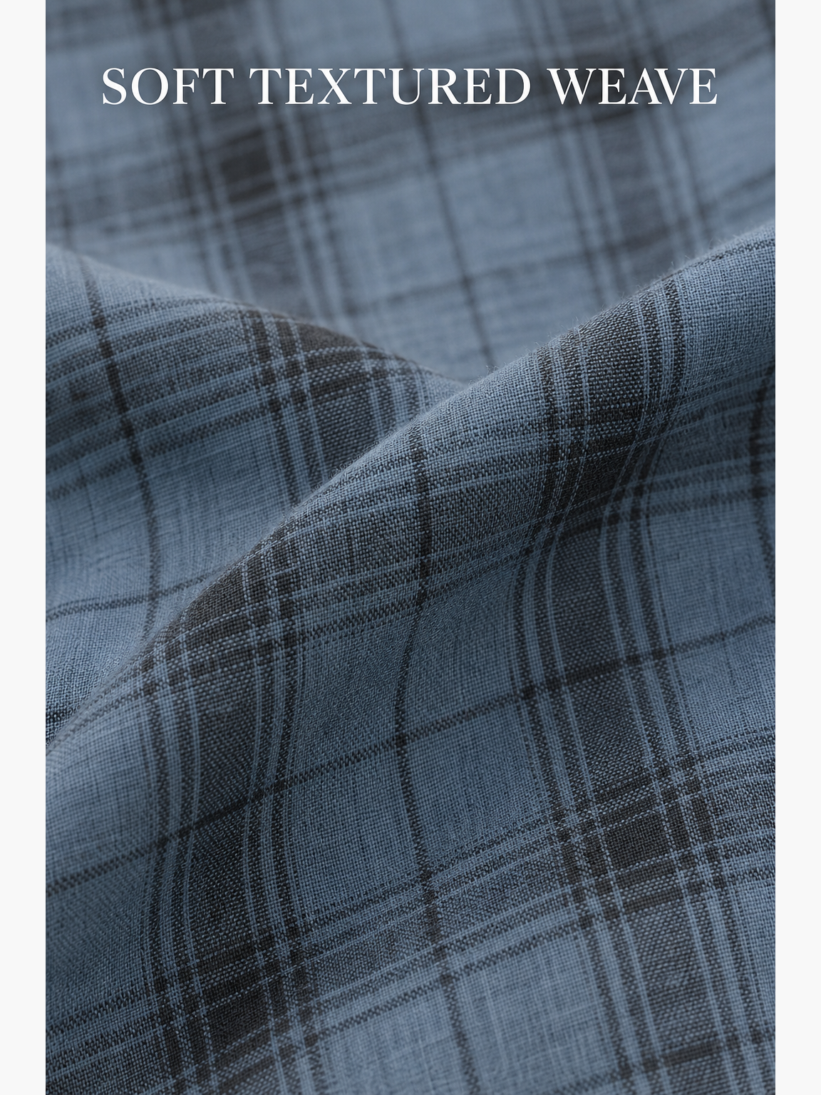 Soft blue-gray plaid woven fabric texture