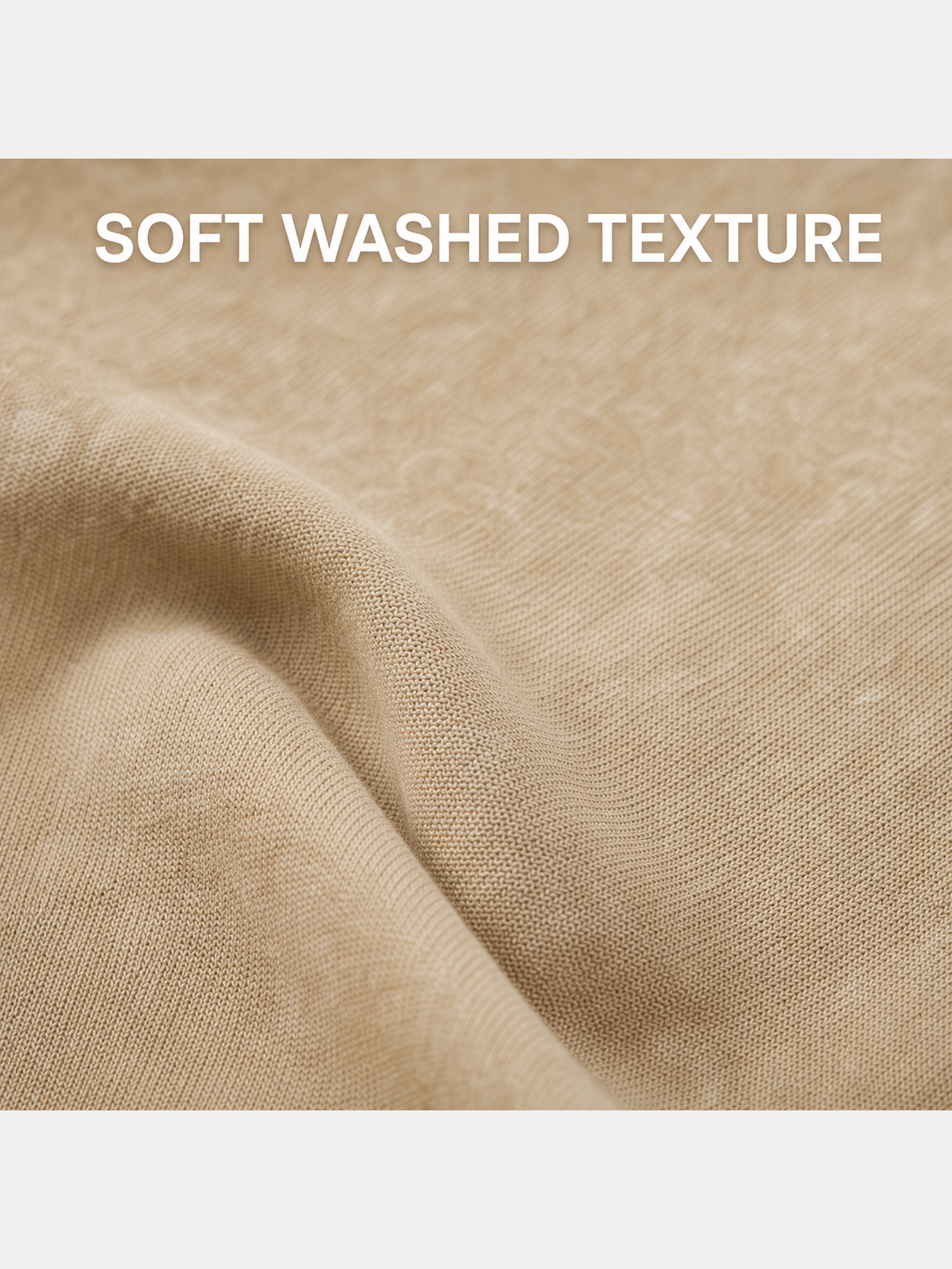 Soft garment-washed cotton jersey texture close-up