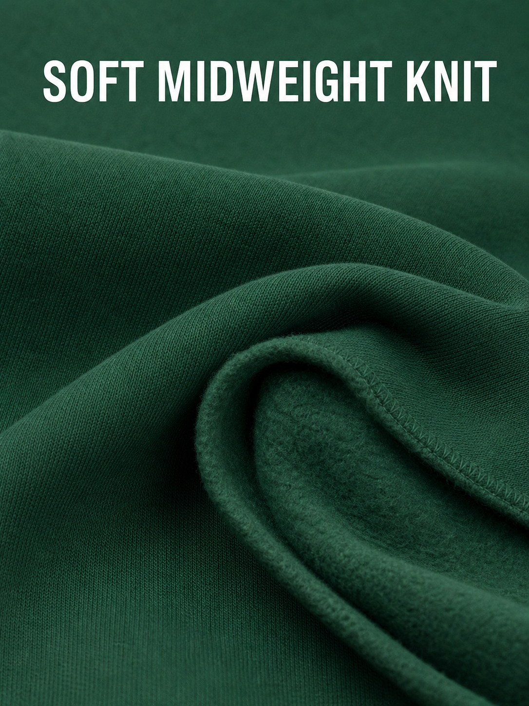 Soft medium-weight cotton blend knit close-up