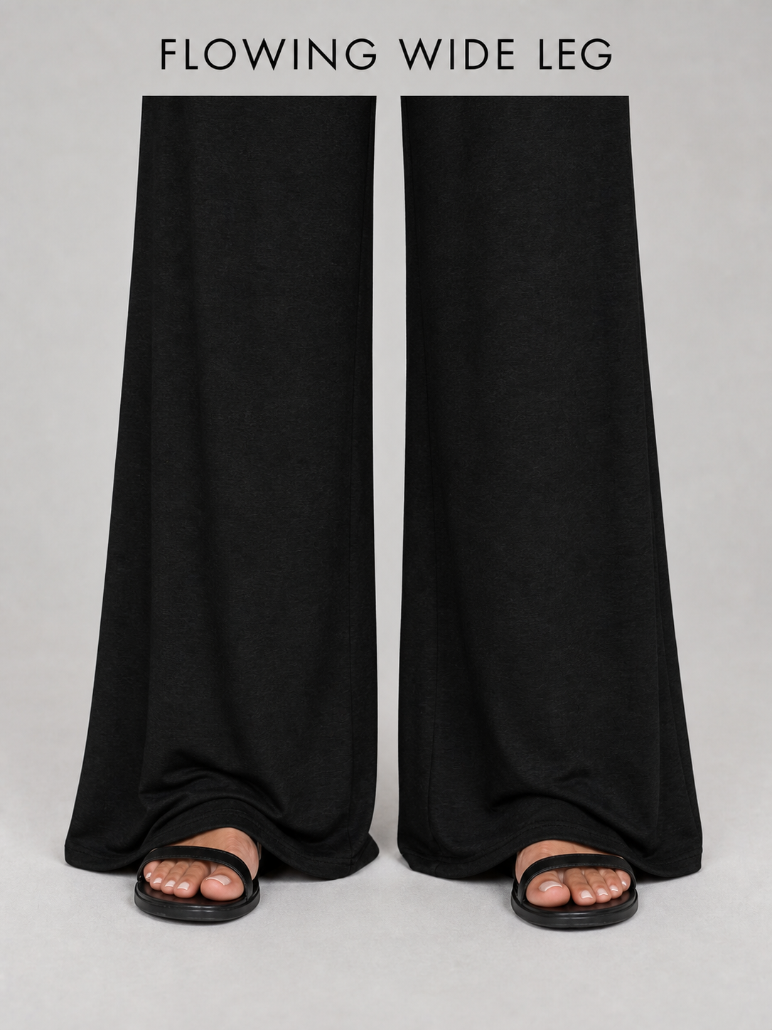 Flowing full-width wide-leg pant hems