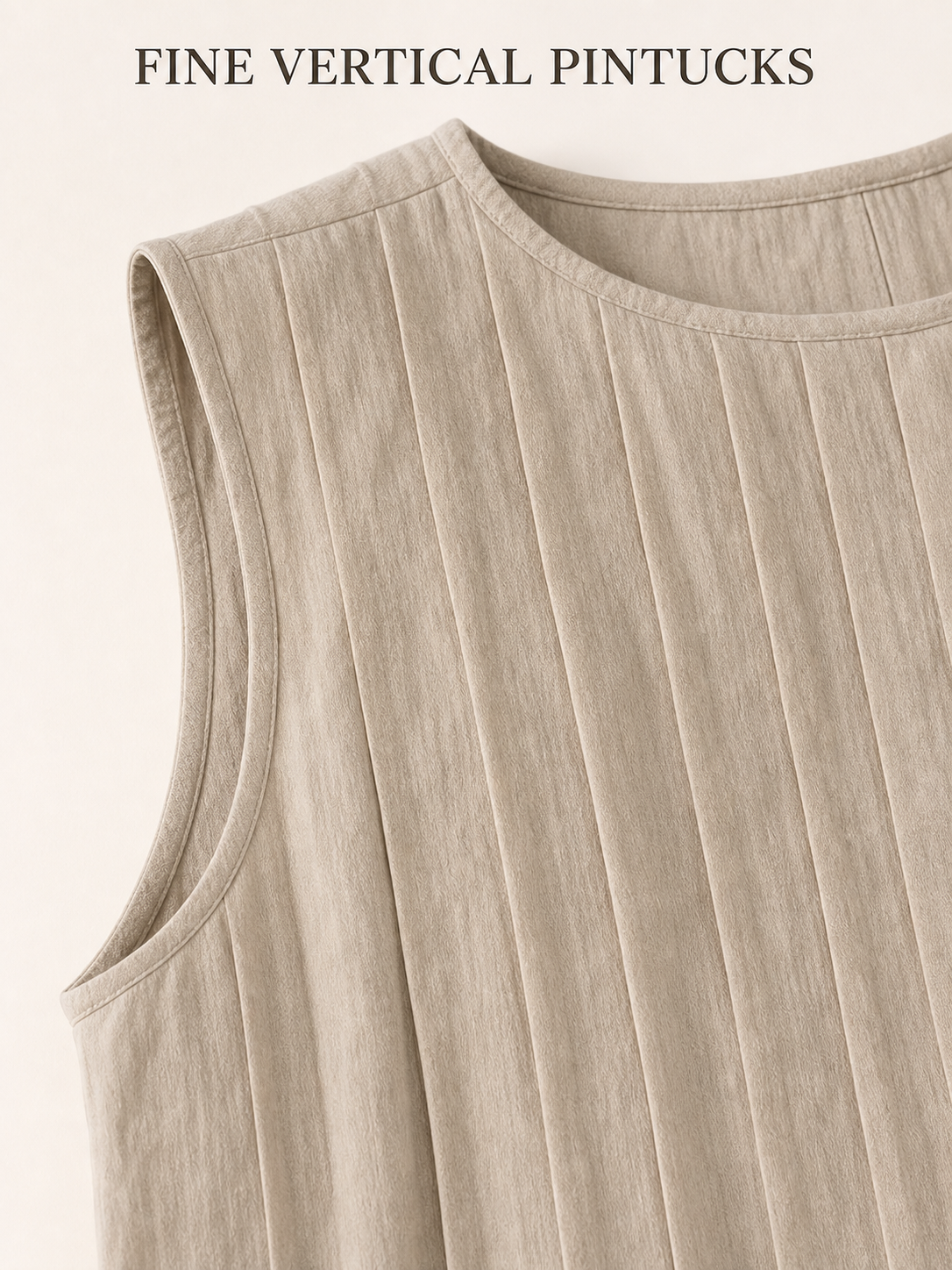Fine vertical pintuck craftsmanship detail