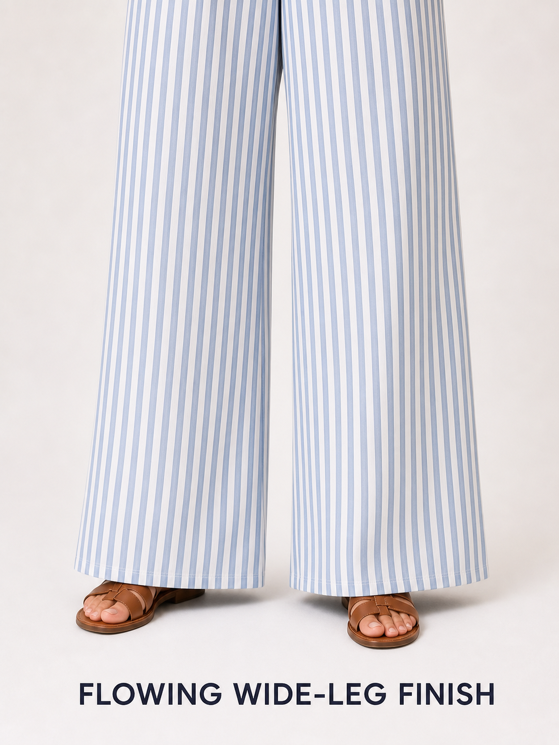 Flowing wide leg trouser and plain hem finish
