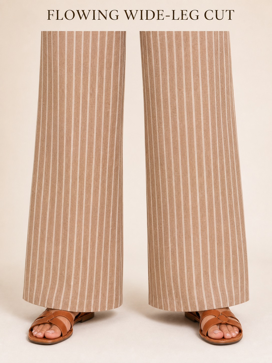 Flowing full length wide leg trouser cut