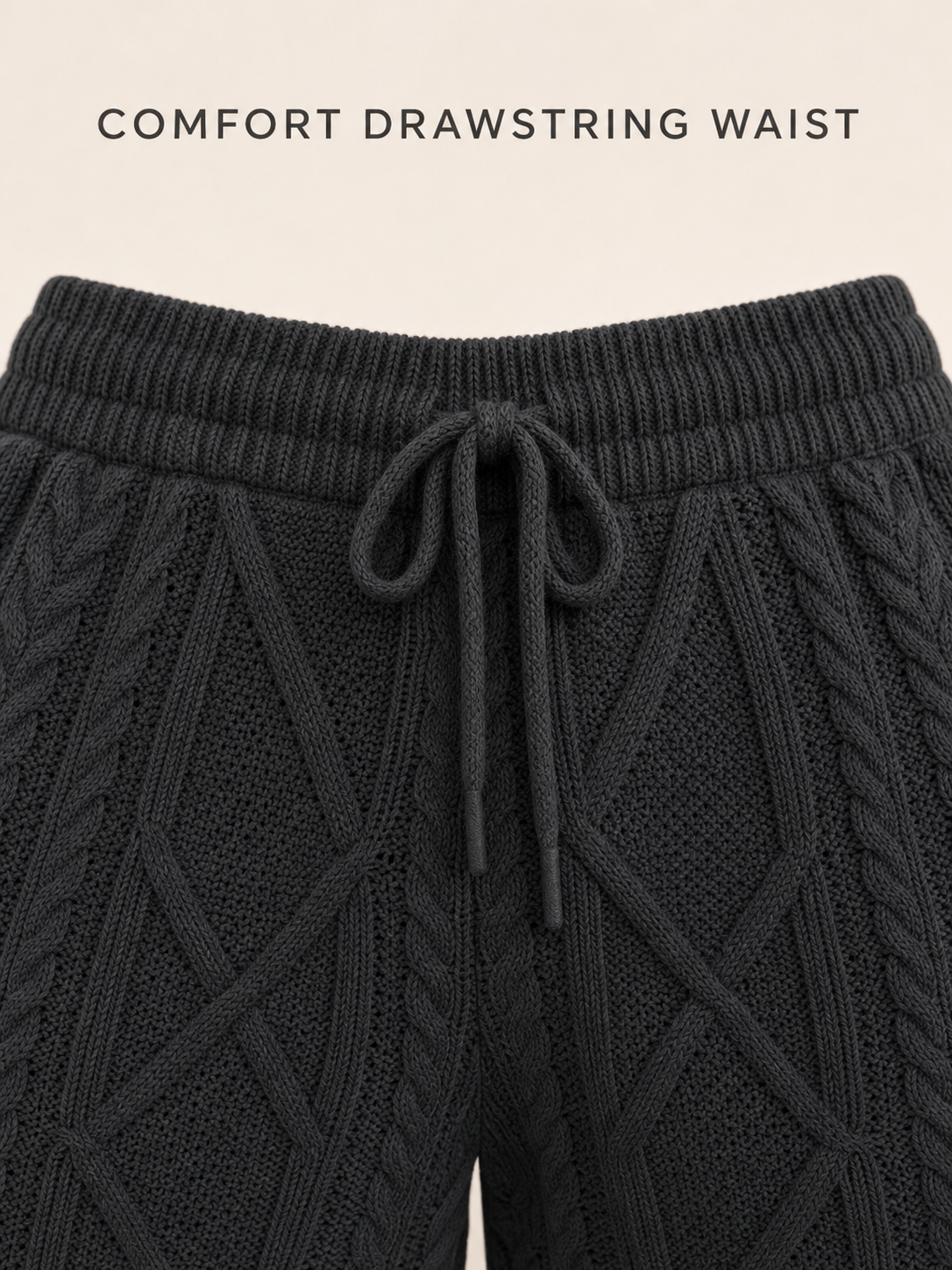 Comfort elastic drawstring waistband craftsmanship