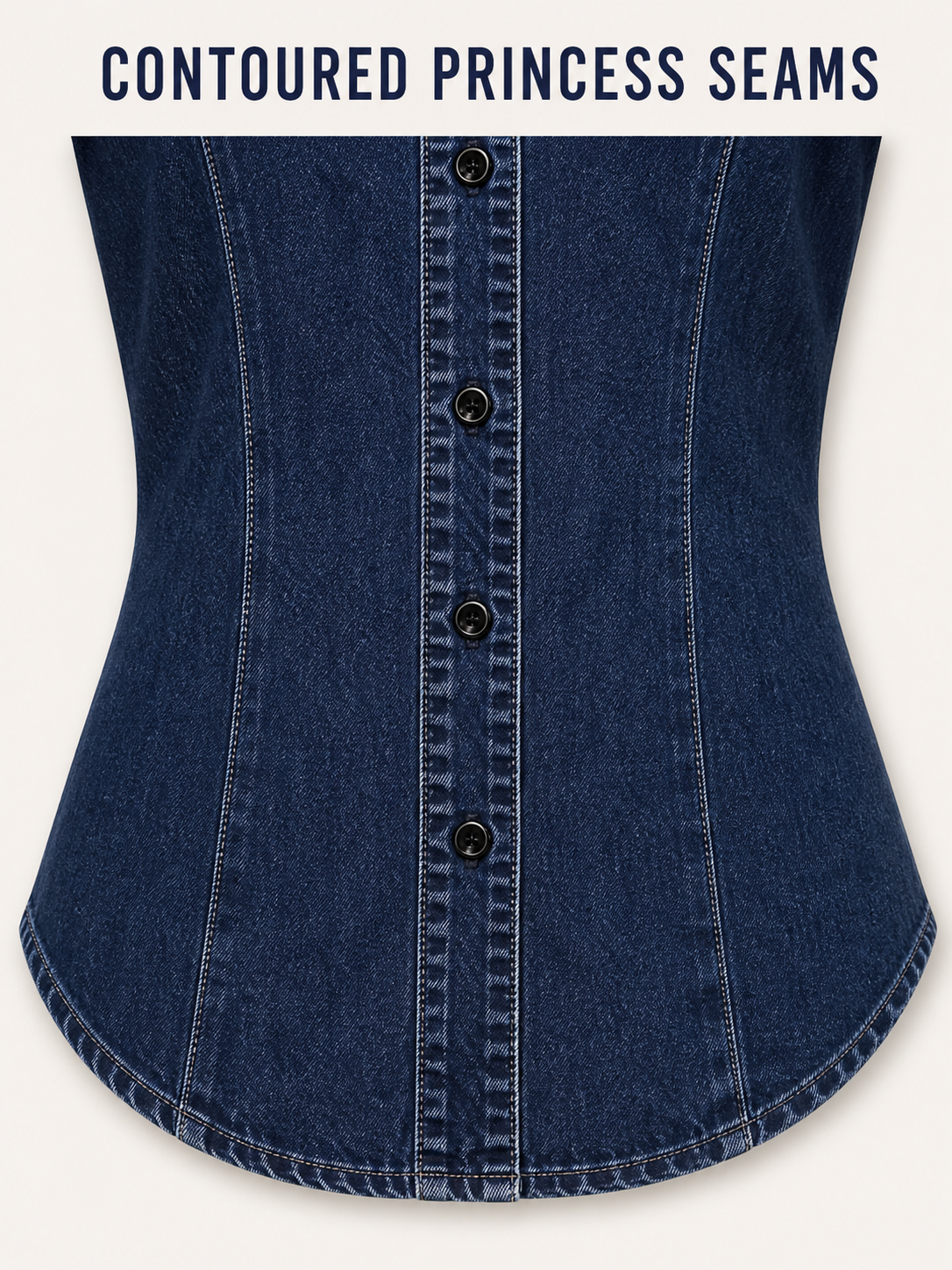Contoured princess seam tailoring detail