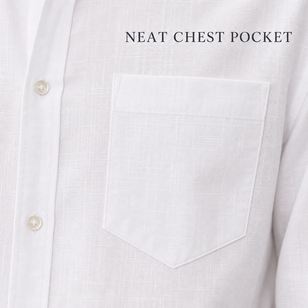 Neat single chest pocket and stitching detail