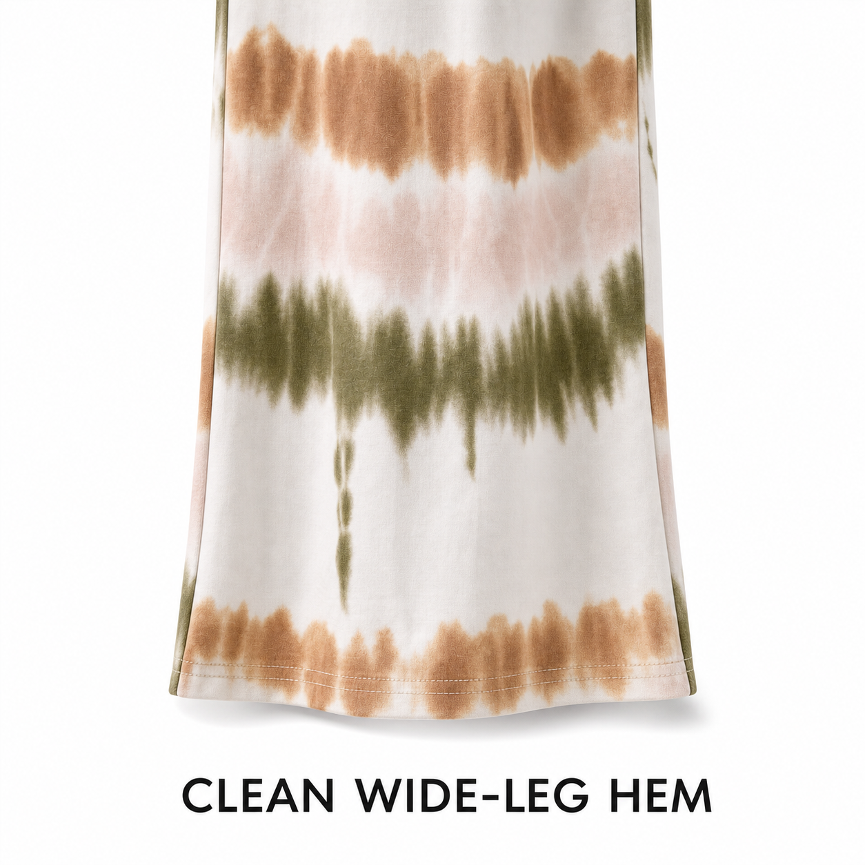 Clean wide leg pant hem construction detail