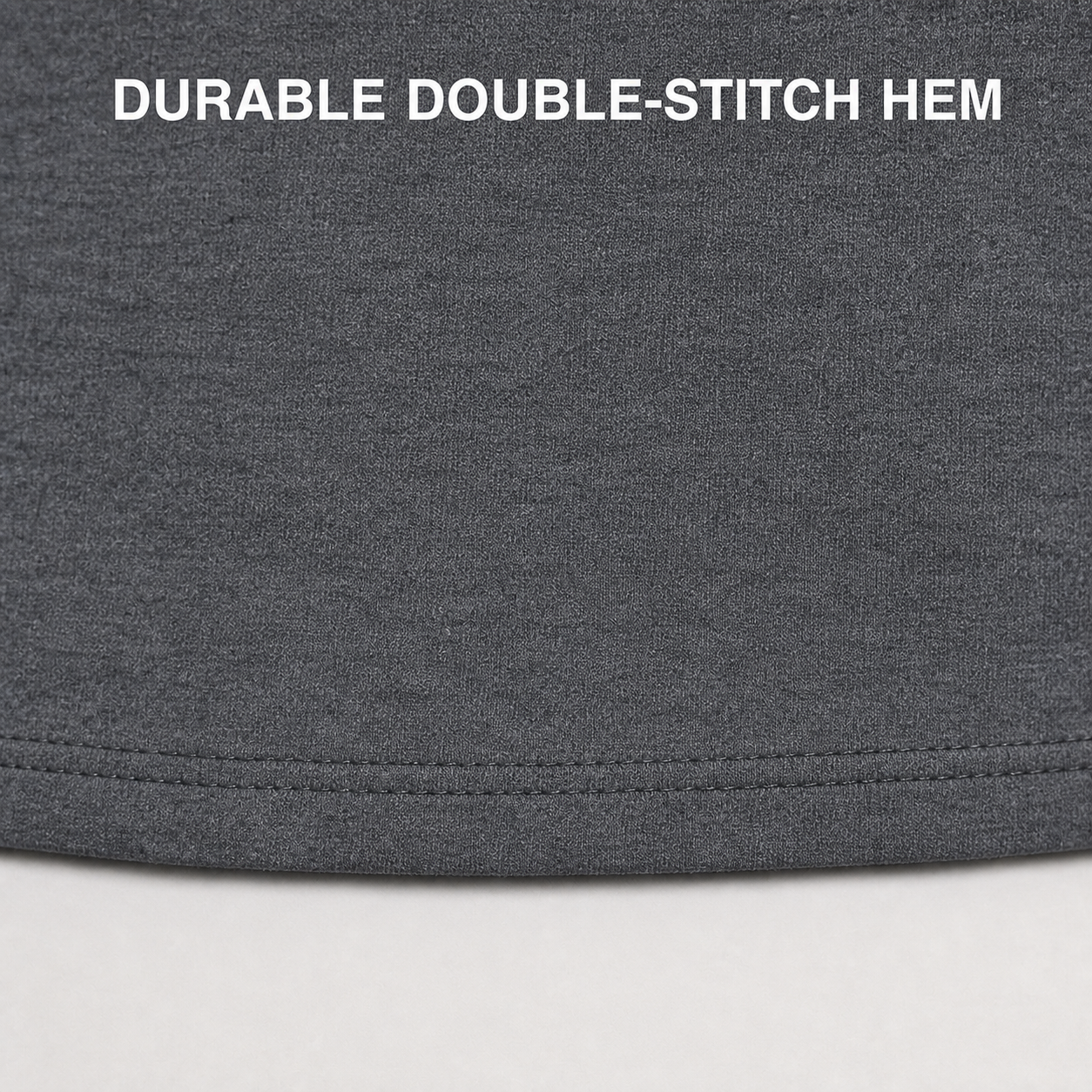Men's Henley short sleeve and double-stitched hem detail