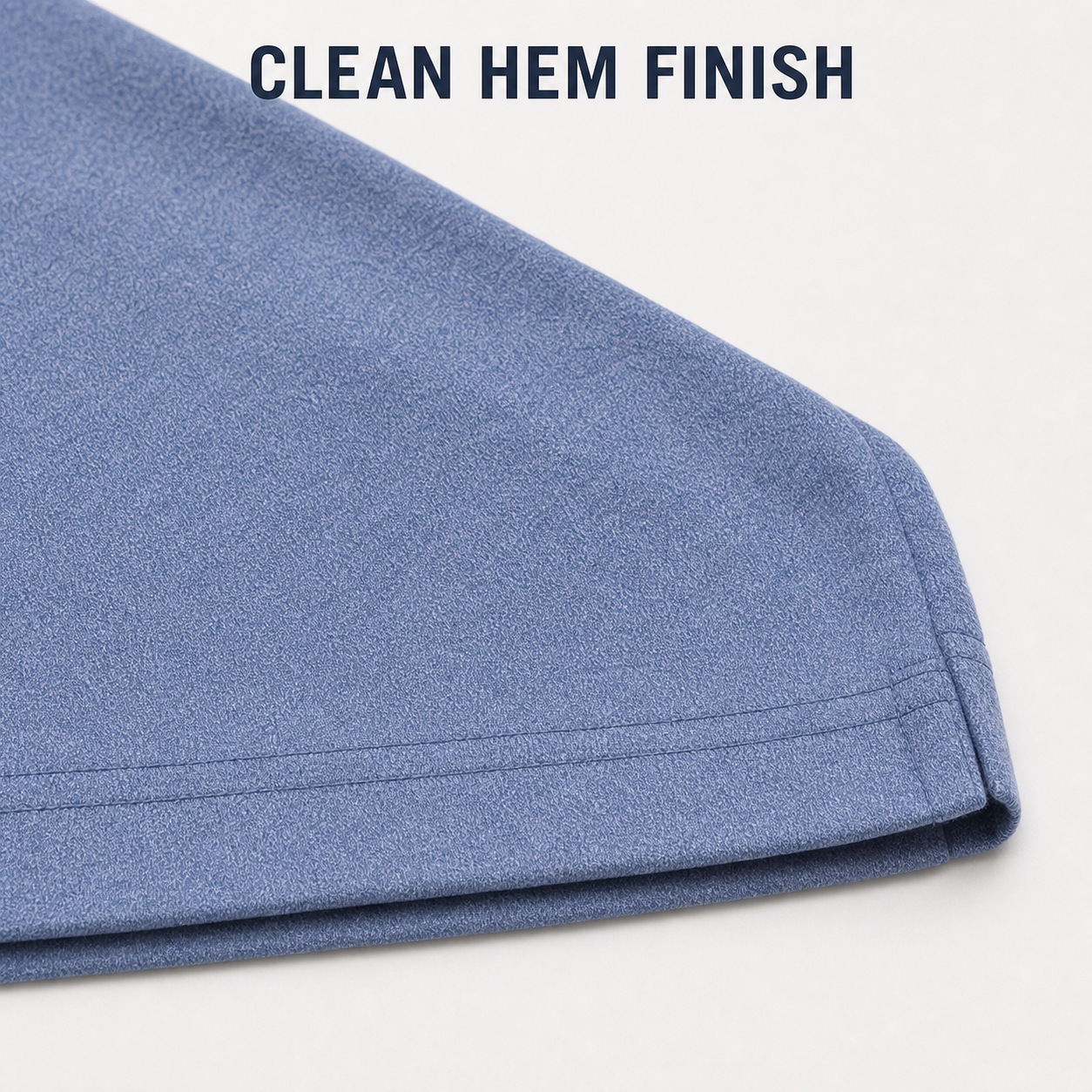 Straight hem and side seam stitching detail