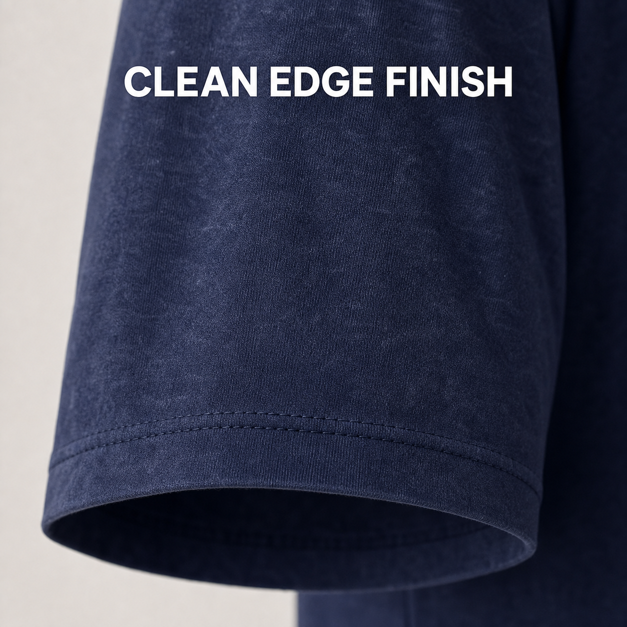 Clean polo stitching sleeve and hem craftsmanship
