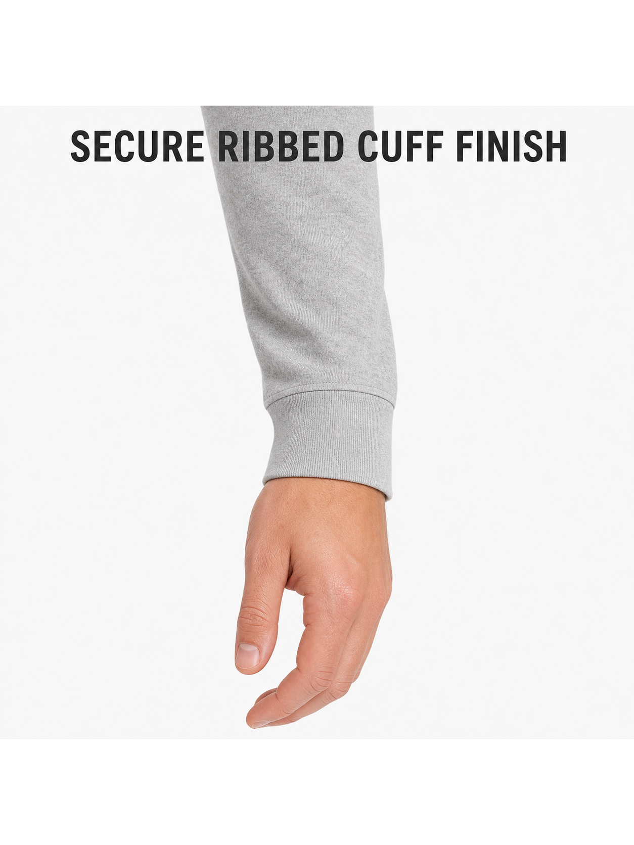 Secure ribbed cuff finish detail
