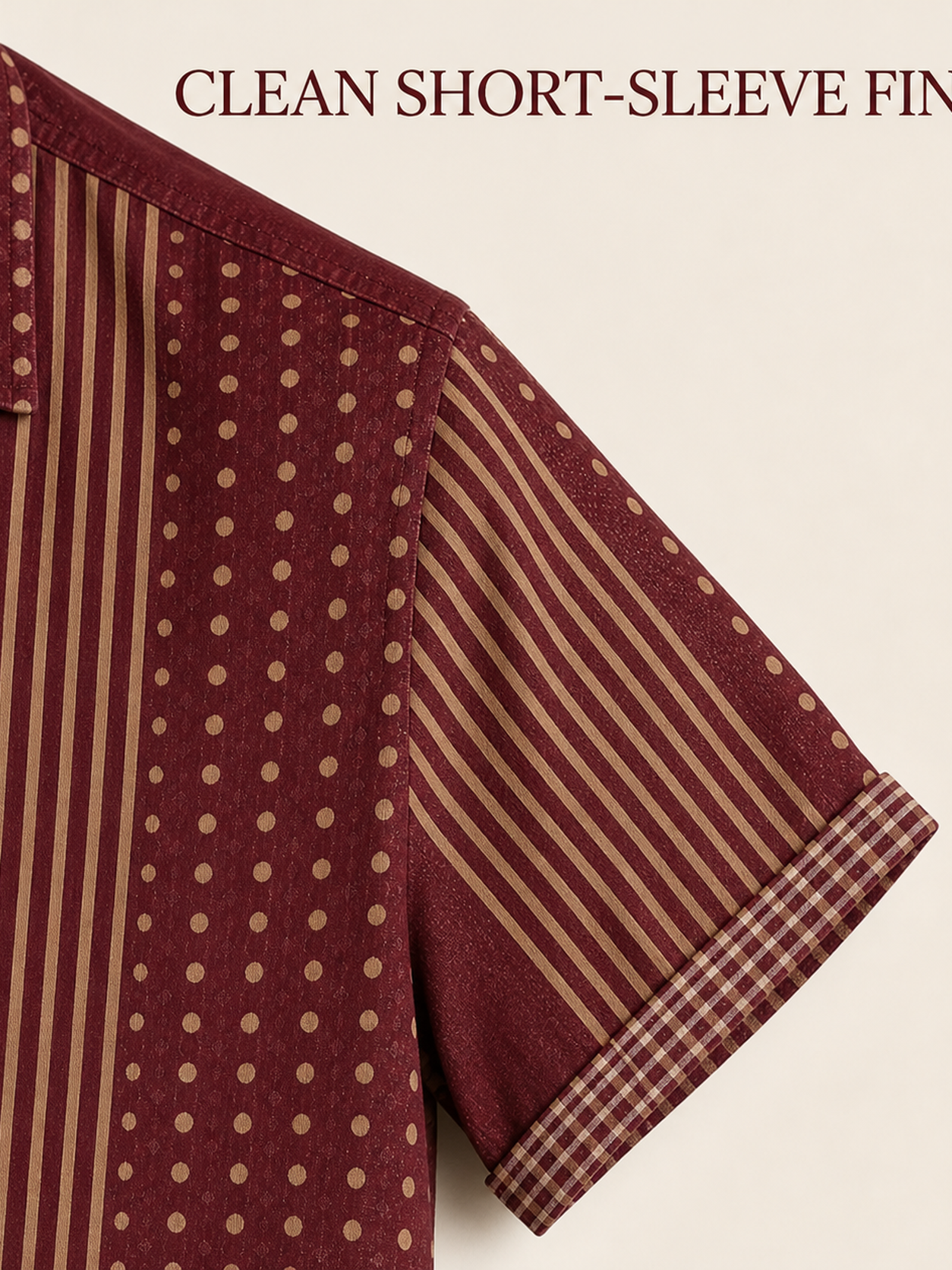 Clean short-sleeve turned cuff finish