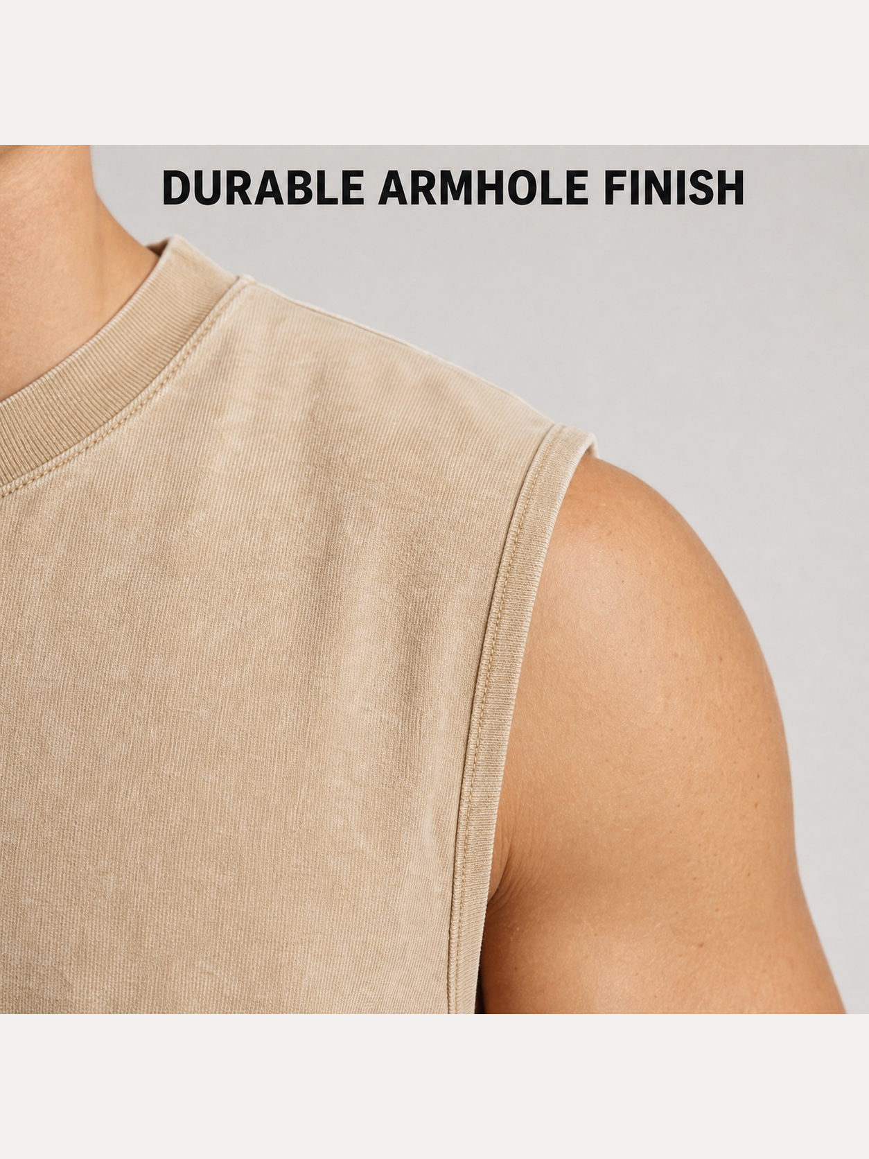 Durable narrow bound sleeveless armhole finish