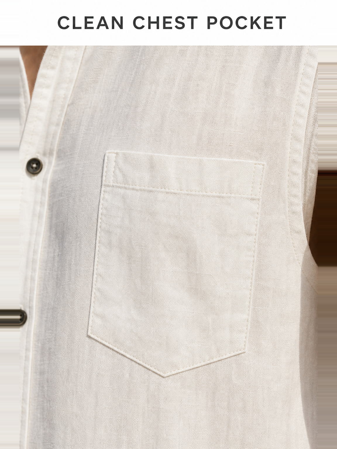 Clean single chest pocket craftsmanship