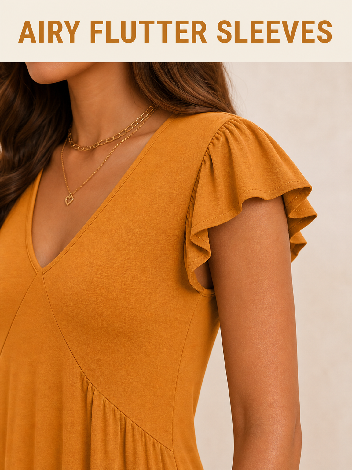 Airy flutter sleeve craftsmanship