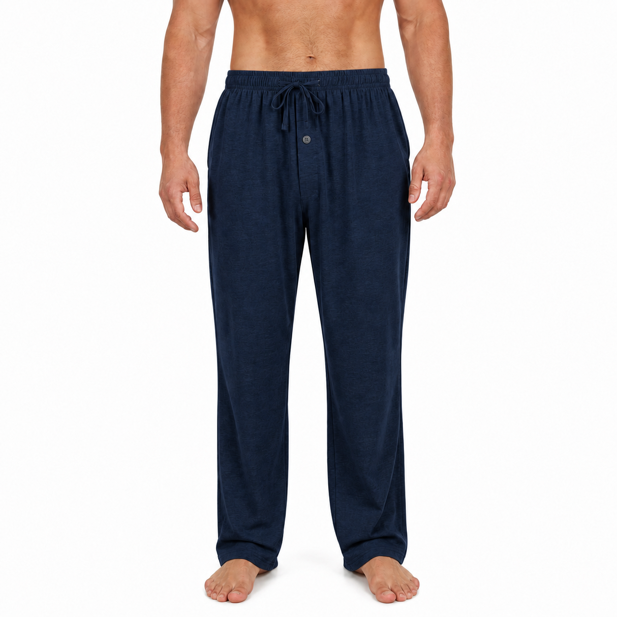 Men's navy knit drawstring lounge pants