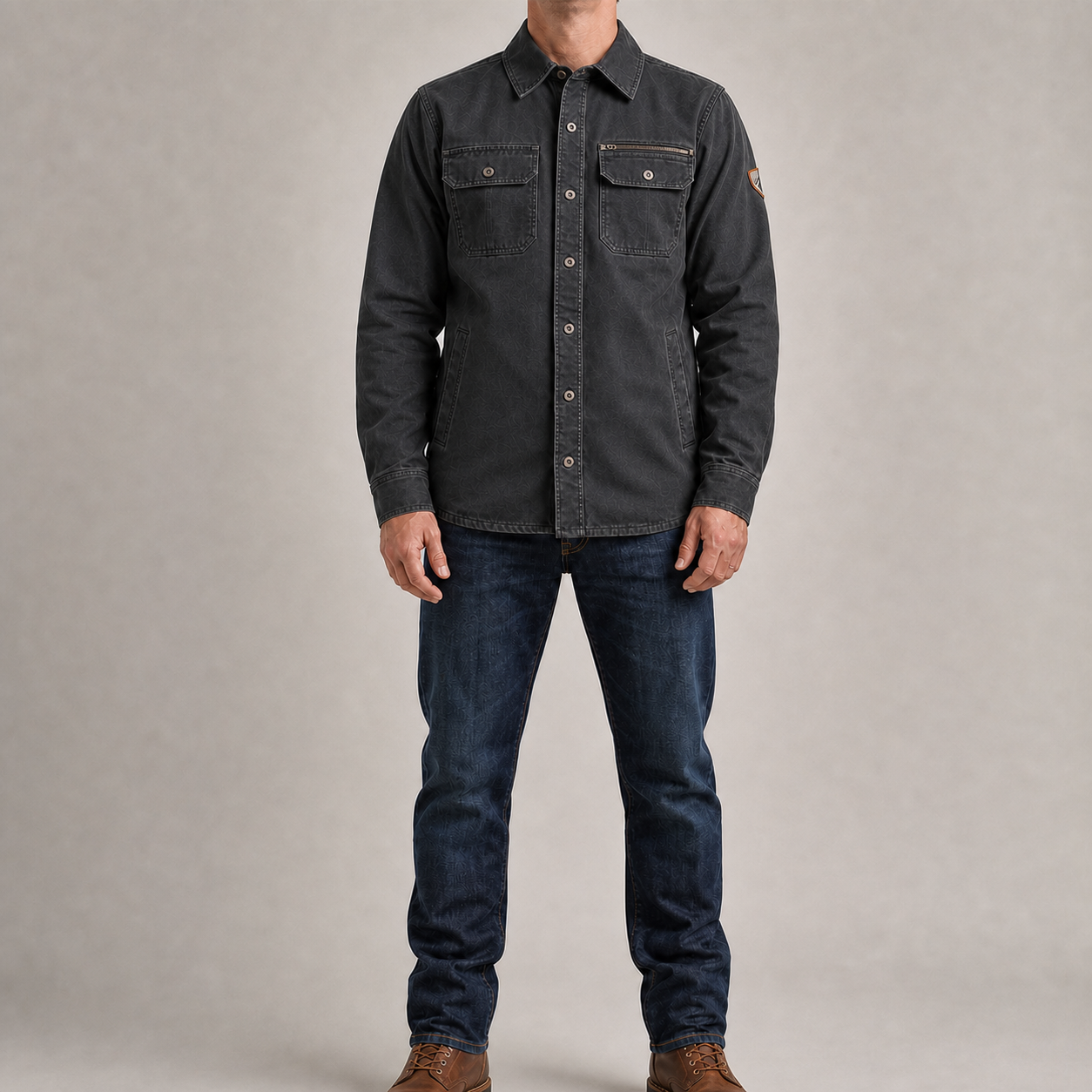Men's charcoal canvas field jacket