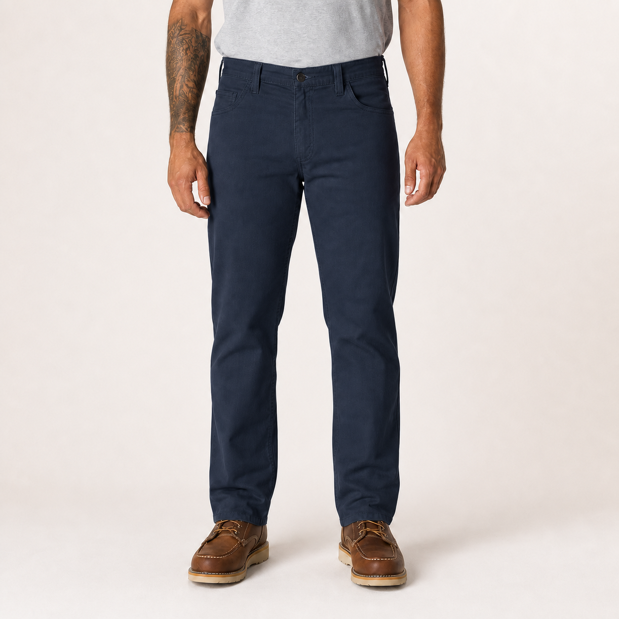 Men's deep navy classic straight-fit pants