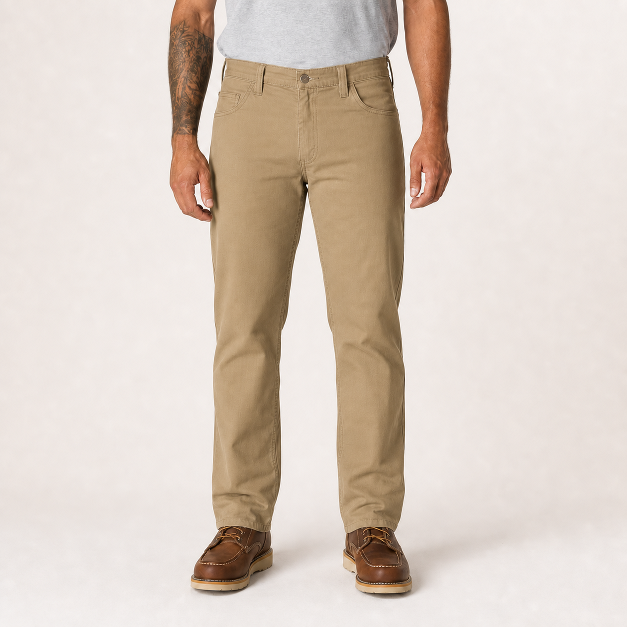 Men's khaki tan classic straight-fit pants