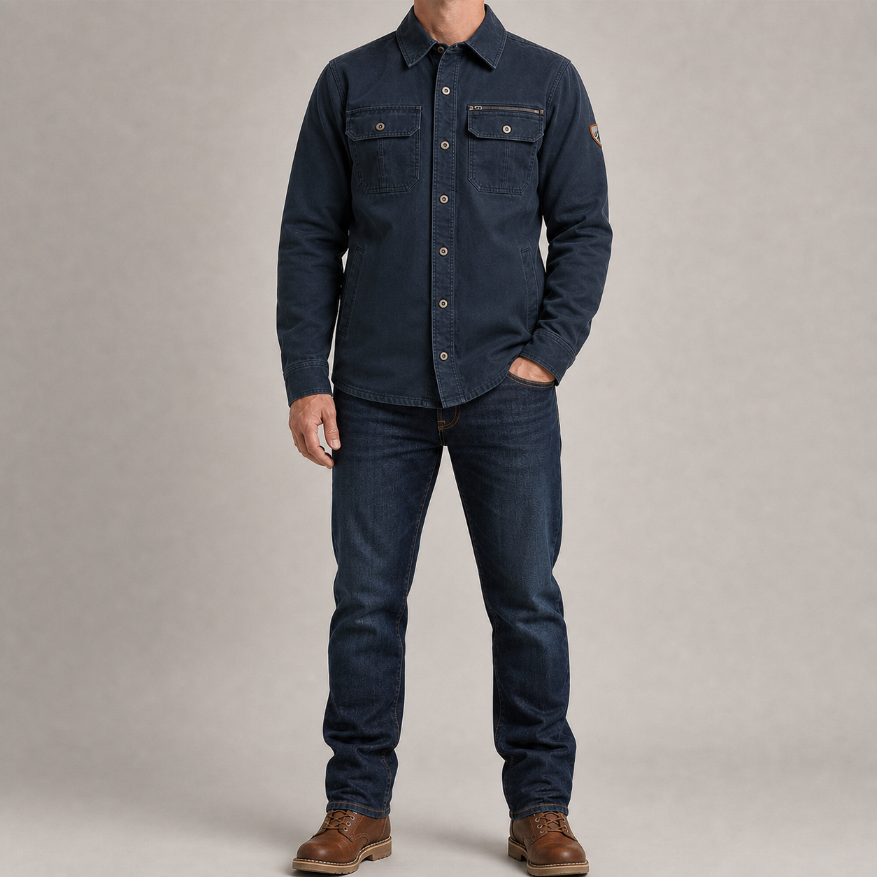 Men's navy canvas field jacket