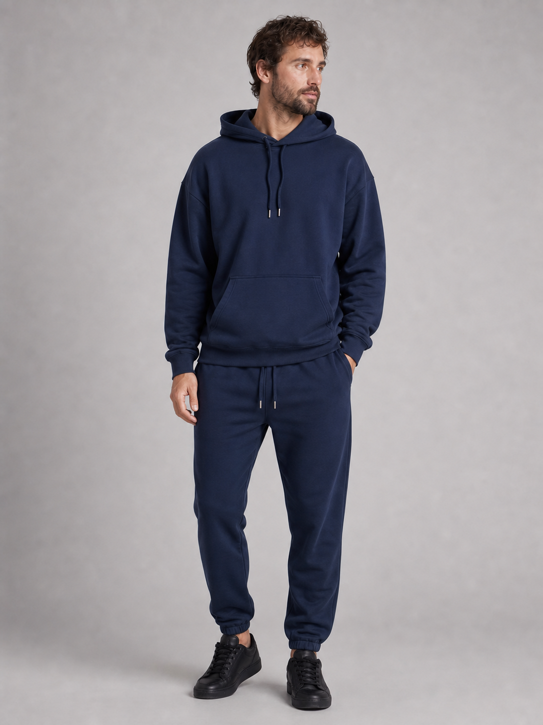 Men's hoodie and jogger set in deep navy
